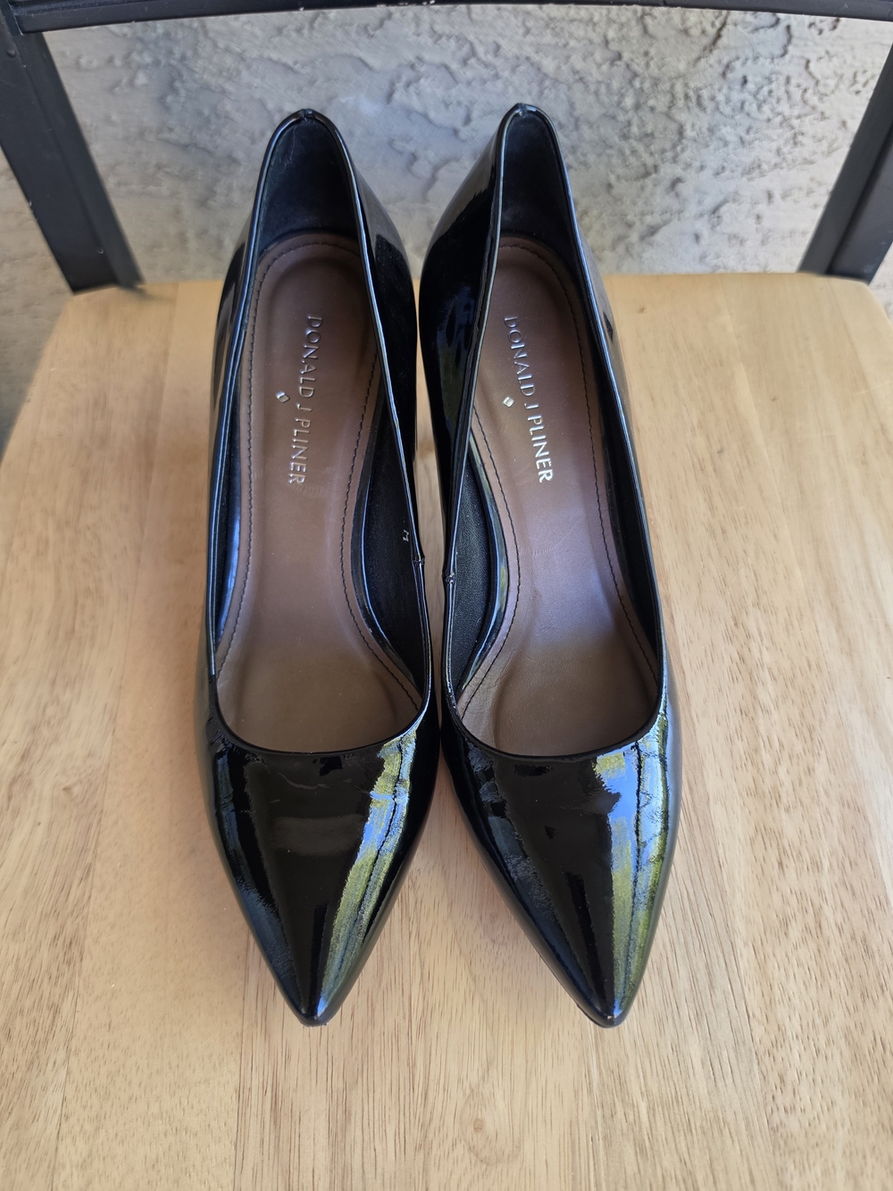 Donald J. Pliner Women's Black Patent Leather Pointed-Toe Pumps